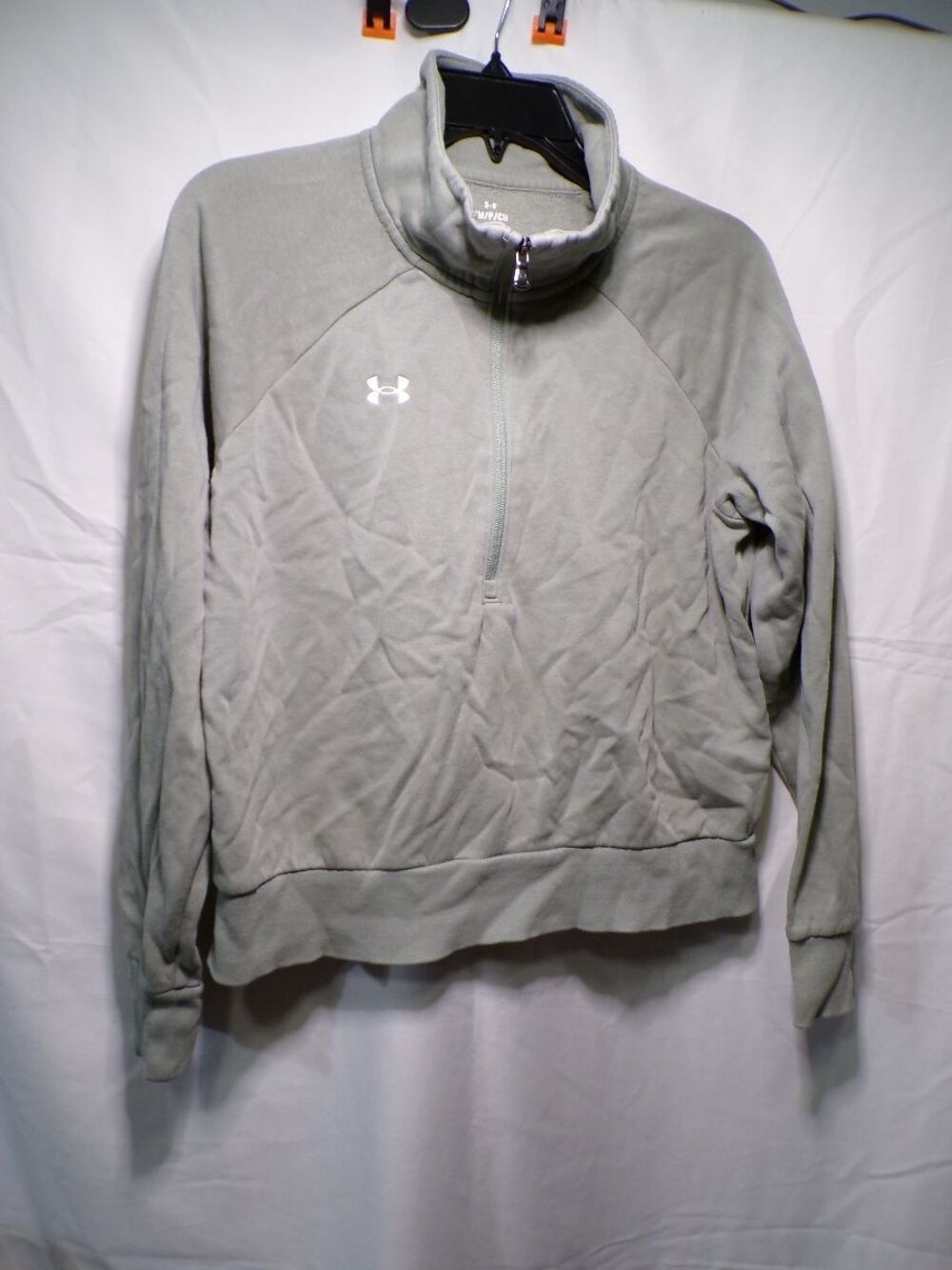 Under Armour Women's UA Rival Fleece 1/4 Zip Pullover Sweater Medium Gray
